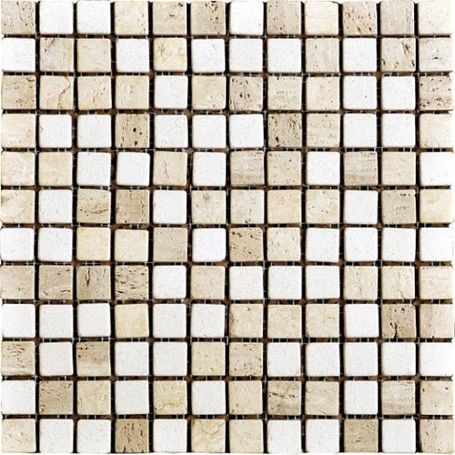 TRAVERTINE ARES 1X1 TILE MESH